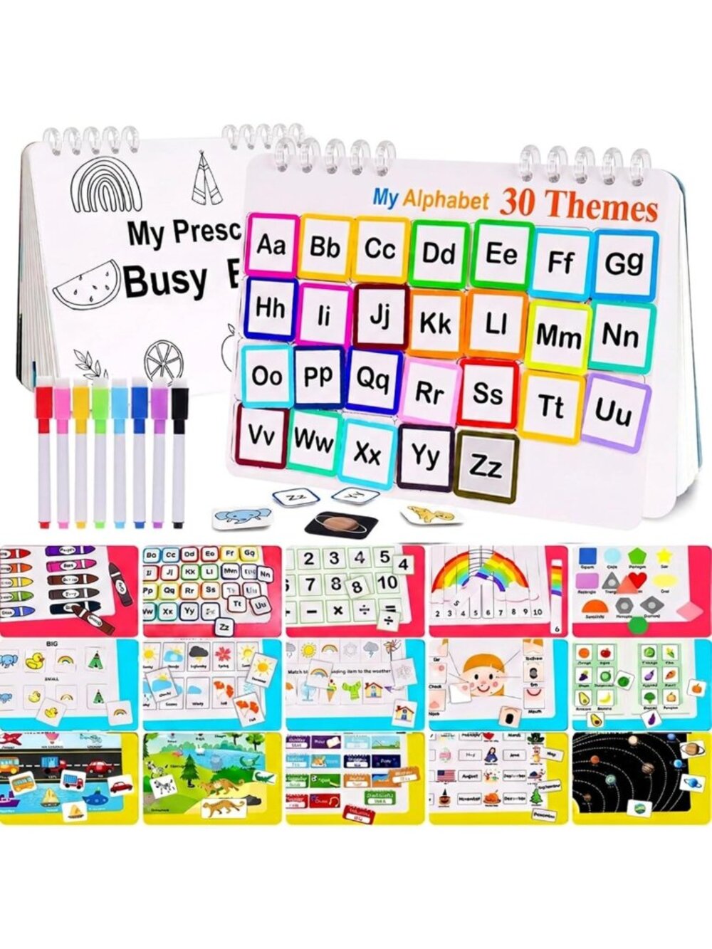 Montessori Busy Book for Toddlers 3-5, 30 Themes, Early Learning & Tracing Fun